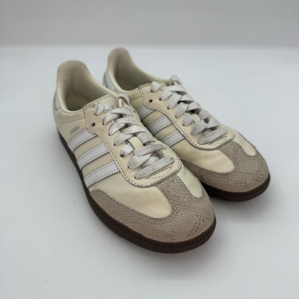 Adidas Samba OG Women’s Sneakers Size 6 Off White Snakeskin Print Classic Retro